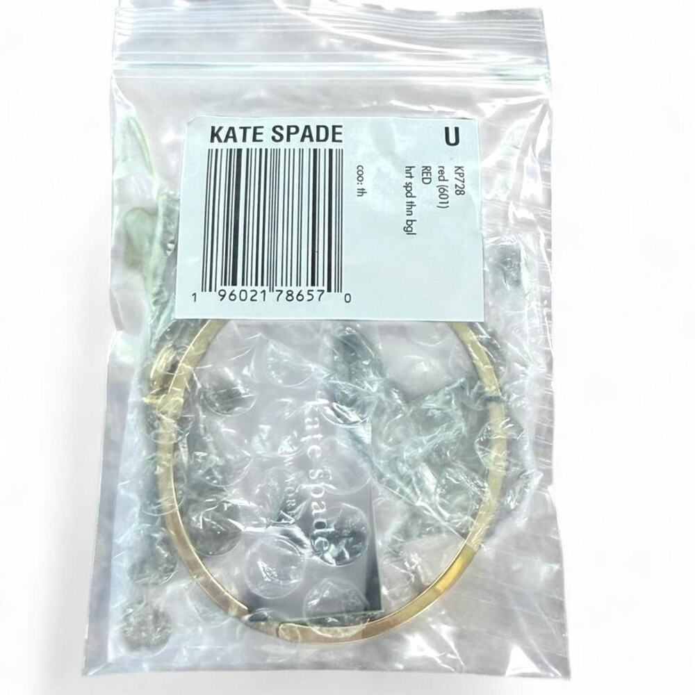 Kate Spade Red & Gold Heart Spade Thin Bangle - Picture 4 of 4